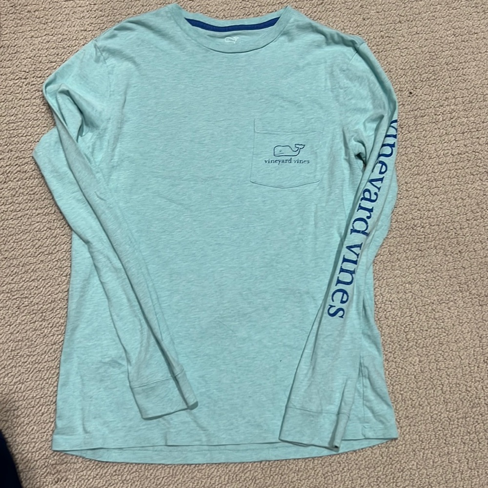 Teal vineyard, vines, extra small, long sleeve shirt